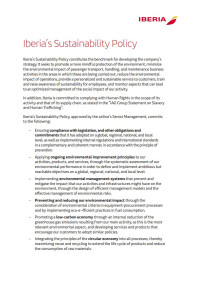 Iberia's sustainability policy