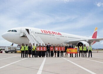 Iberia´s maiden flight to the Maldives