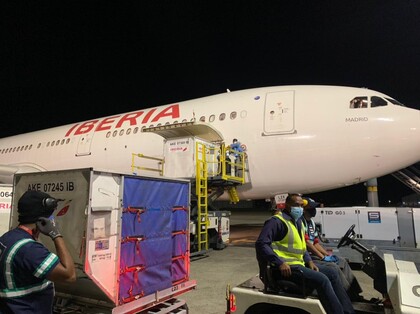 IAG Cargo transporta vacunas contra la COVID-19 en Santo DomingoEl Salvador